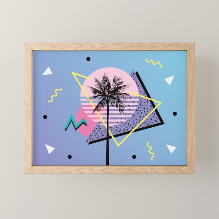 Memphis pattern 46 - 80s / 90s Retro / Palm Tree Mini Art Print Gallery Image 1