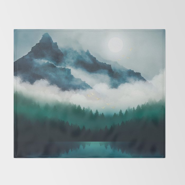 Midnight Moon Reflection Throw Blanket Gallery Image 2