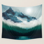 Midnight Moon Reflection Wall Tapestry Gallery Image 4