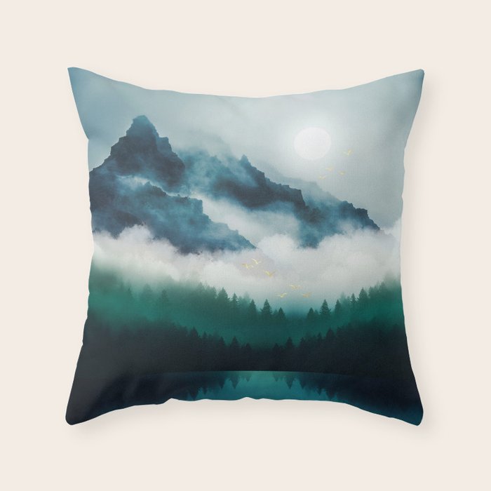 Midnight Moon Reflection Throw Pillow Gallery Image 6