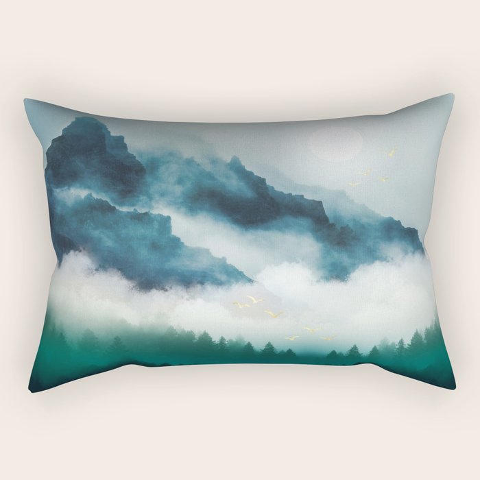 Midnight Moon Reflection Rectangular Pillow Gallery Image 2