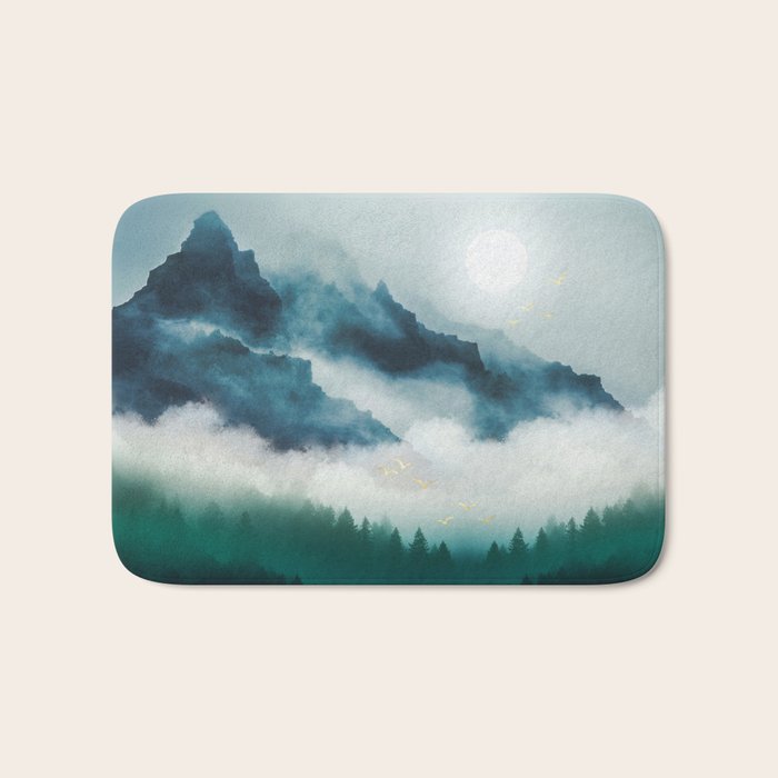 Midnight Moon Reflection Bath Mat Gallery Image 1