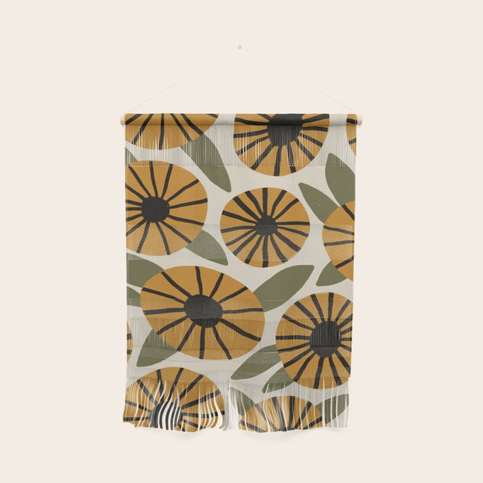 Floral Pattern / Turmeric Yellow & Green Wall Hanging Gallery Image 1