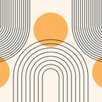 Mid Century Modern Geometric 70 (Rainbow and Sun Abstraction) Coffee Mug Gallery Image 2
