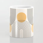 Mid Century Modern Geometric 70 (Rainbow and Sun Abstraction) Coffee Mug Gallery Image 4