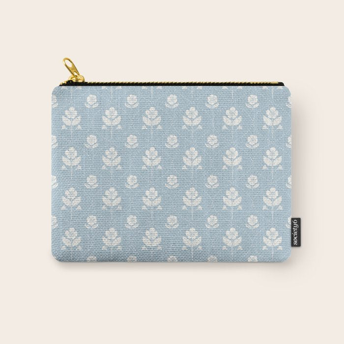 Delicate Blue Floral Pattern Carry All Pouch Gallery Image 1