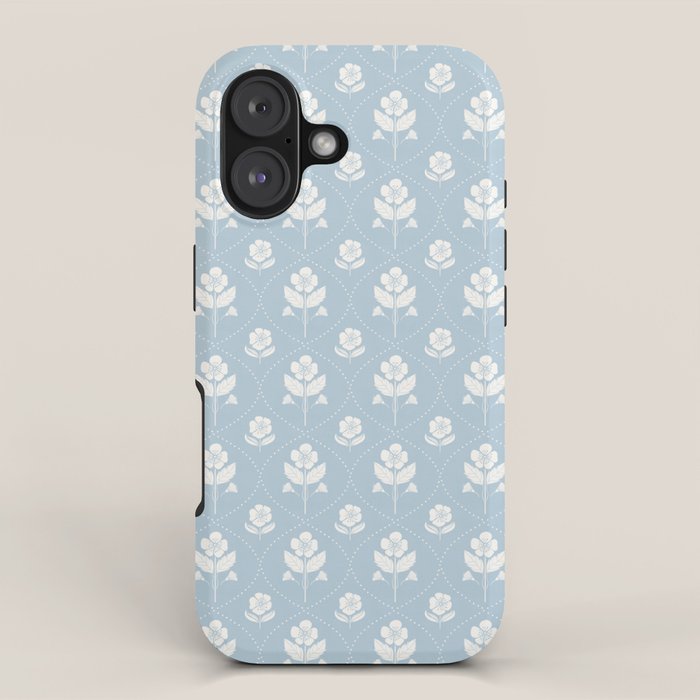 Delicate Blue Floral Pattern iPhone Case Gallery Image 1