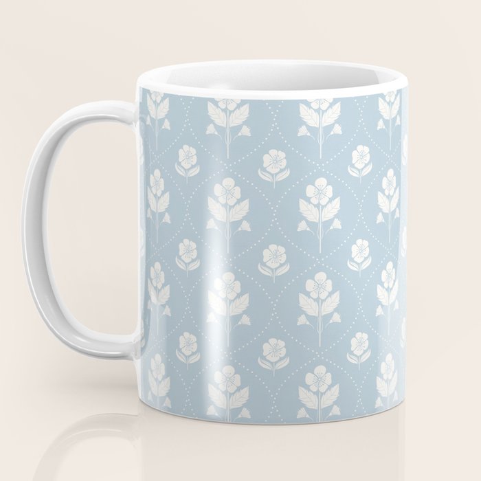 Delicate Blue Floral Pattern Coffee Mug Gallery Image 3