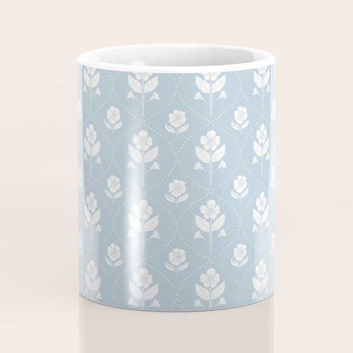 Delicate Blue Floral Pattern Coffee Mug Gallery Image 4