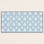 Delicate Blue Floral Pattern Desk Mat Gallery Image 3