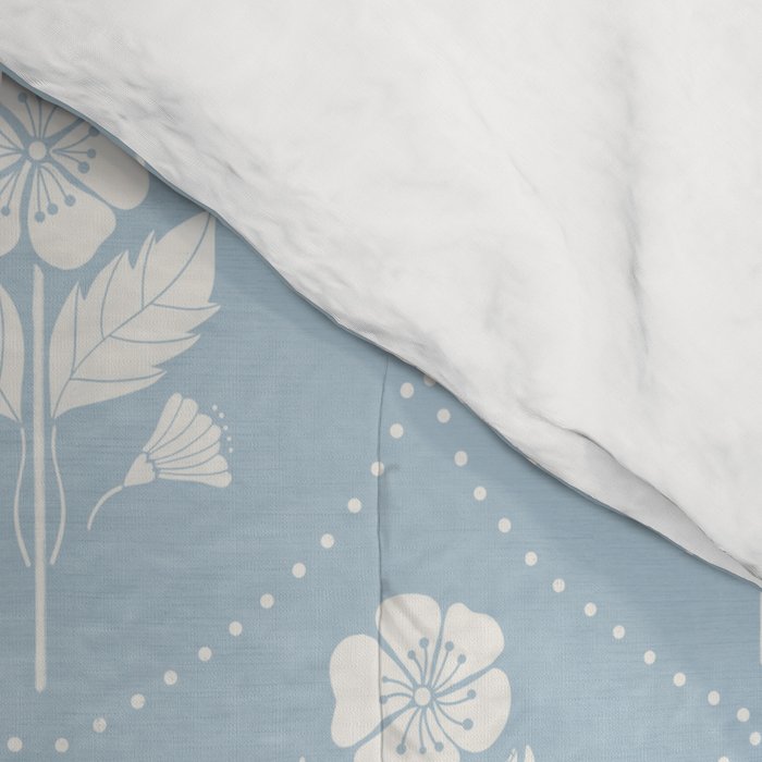 Delicate Blue Floral Pattern Comforter Gallery Image 4