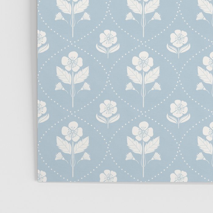 Delicate Blue Floral Pattern Poster Gallery Image 3