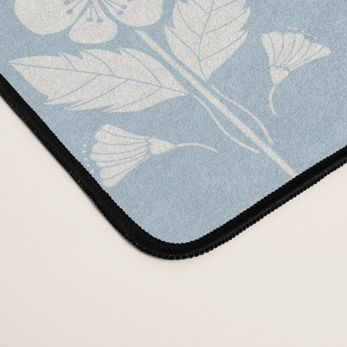 Delicate Blue Floral Pattern Desk Mat Gallery Image 4