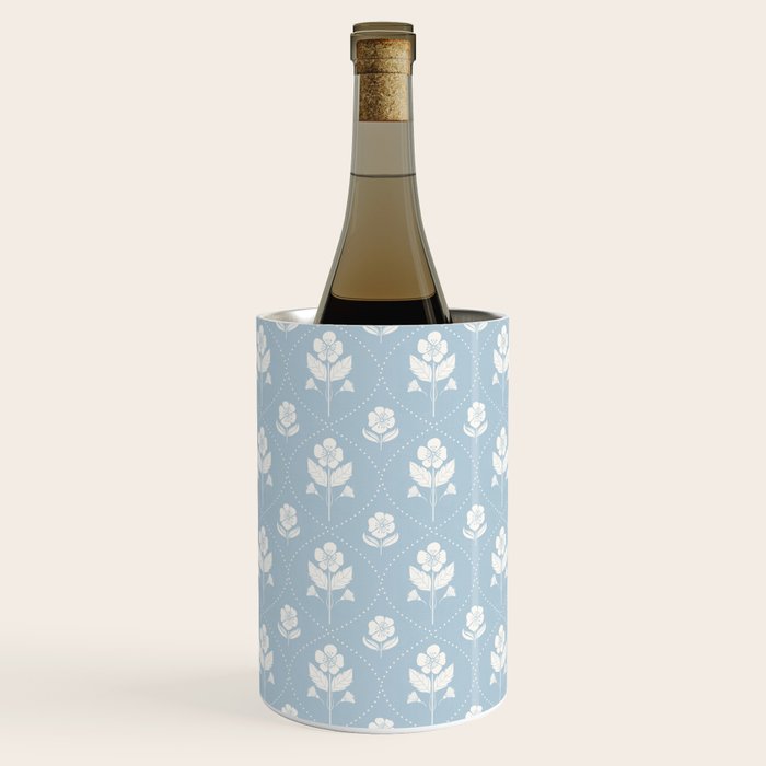 Delicate Blue Floral Pattern Wine Chiller Gallery Image 1