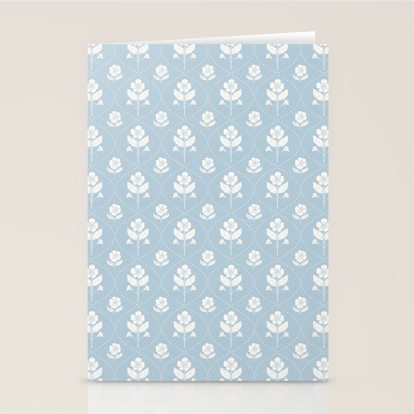 Delicate Blue Floral Pattern Stationery Card Gallery Image 2