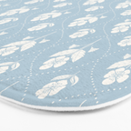 Delicate Blue Floral Pattern Bath Mat Gallery Image 3
