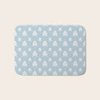 Delicate Blue Floral Pattern Bath Mat Gallery Image 1
