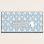 Delicate Blue Floral Pattern Desk Mat Gallery Image 1