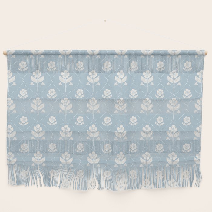 Delicate Blue Floral Pattern Wall Hanging Gallery Image 1