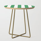Green and White Stripe Pattern Side Table Gallery Image 1