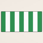 Green and White Stripe Pattern Desk Mat Gallery Image 3