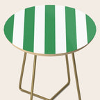 Green and White Stripe Pattern Side Table Gallery Image 2