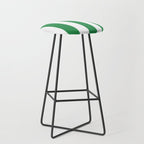 Green and White Stripe Pattern Stool Gallery Image 1