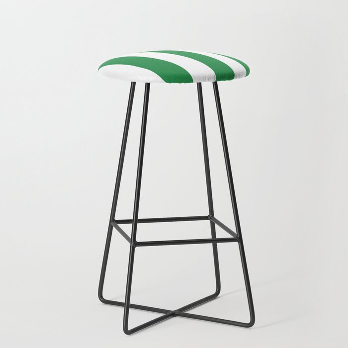 Green and White Stripe Pattern Stool Gallery Image 1
