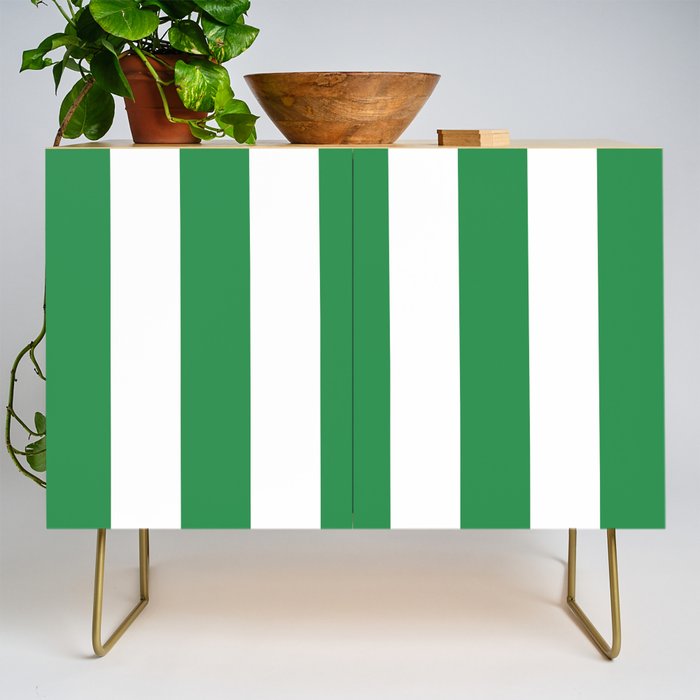Green and White Stripe Pattern Credenza Gallery Image 1