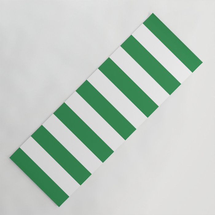 Green and White Stripe Pattern Yoga Mat Gallery Image 1