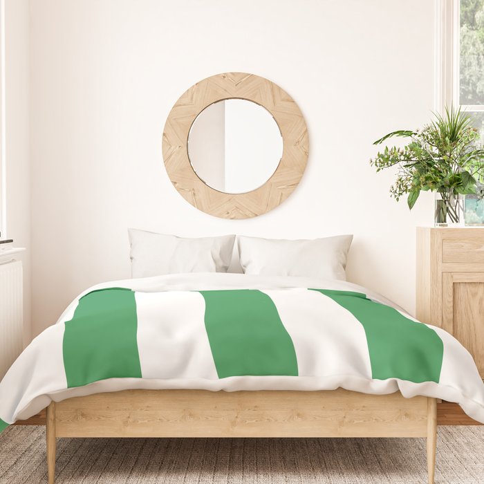 Green and White Stripe Pattern Duvet Cover Gallery Image 3