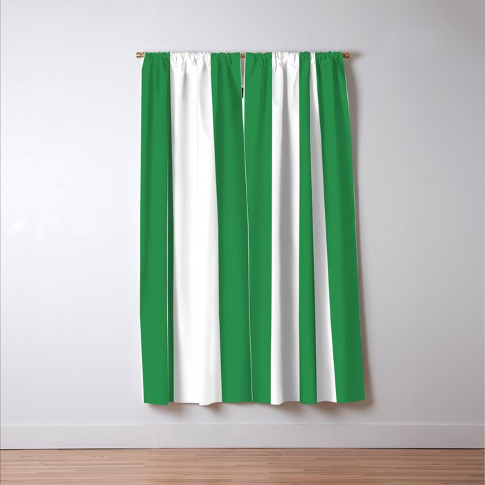 Green and White Stripe Pattern Window Curtain Gallery Image 3