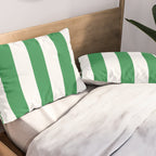 Green and White Stripe Pattern Pillow Sham Gallery Image 2