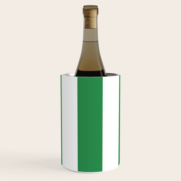 Green and White Stripe Pattern Wine Chiller Gallery Image 1
