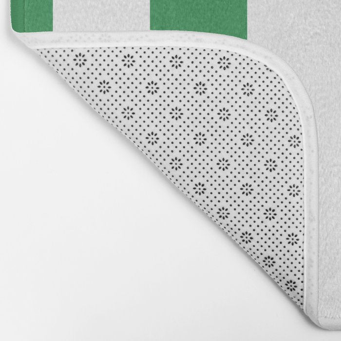 Green and White Stripe Pattern Bath Mat Gallery Image 2