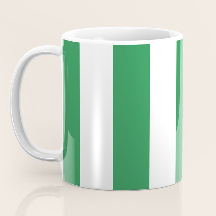 Green and White Stripe Pattern Coffee Mug Gallery Image 3