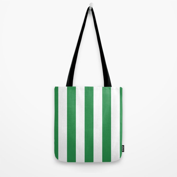 Green and White Stripe Pattern Tote Bag Gallery Image 2