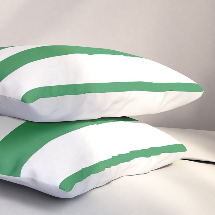 Green and White Stripe Pattern Pillow Sham Gallery Image 3