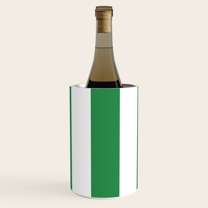 Green and White Stripe Pattern Wine Chiller Gallery Image 2