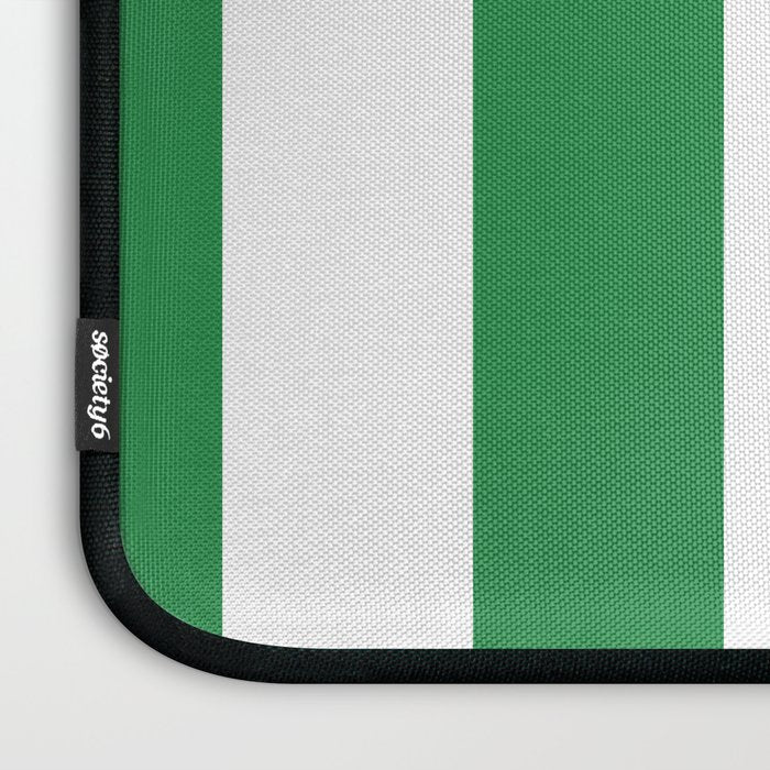 Green and White Stripe Pattern Laptop Sleeve Gallery Image 3
