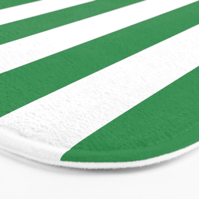 Green and White Stripe Pattern Bath Mat Gallery Image 3
