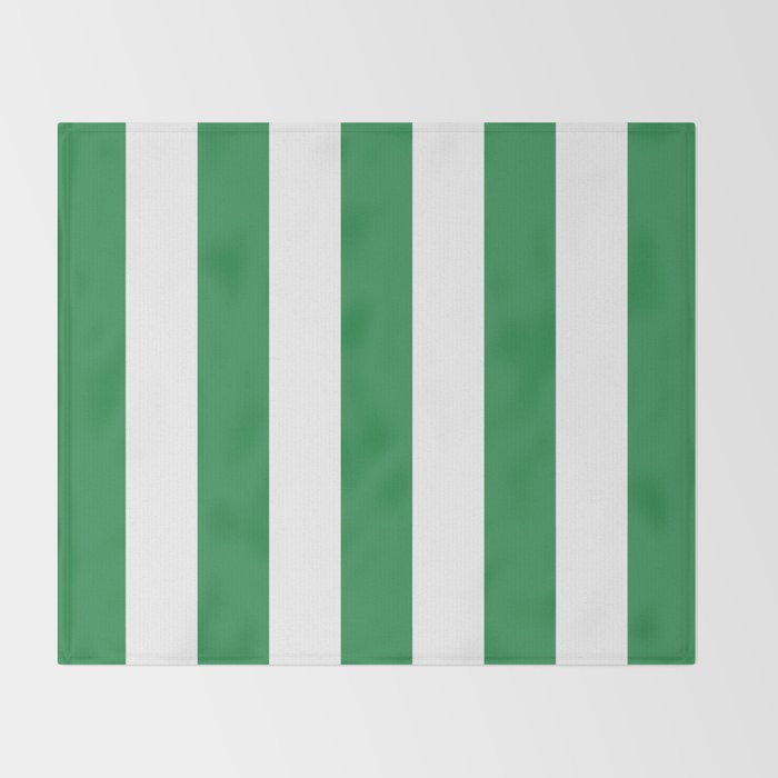 Green and White Stripe Pattern Throw Blanket Gallery Image 2