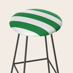 Green and White Stripe Pattern Stool Gallery Image 2