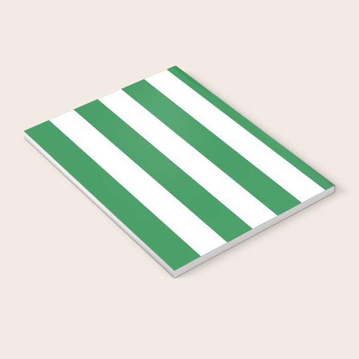 Green and White Stripe Pattern Notebook Gallery Image 3
