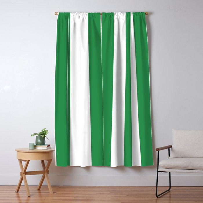 Green and White Stripe Pattern Window Curtain Gallery Image 5