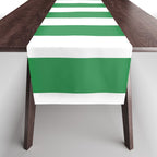 Green and White Stripe Pattern Table Runner Gallery Image 1