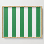 Green and White Stripe Pattern Serving Tray Gallery Image 1
