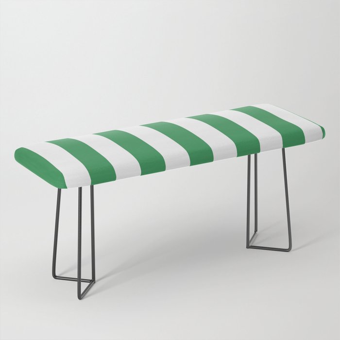 Green and White Stripe Pattern Bench Gallery Image 1