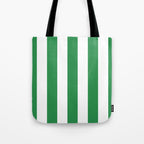 Green and White Stripe Pattern Tote Bag Gallery Image 1