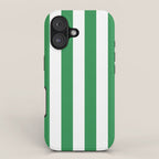 Green and White Stripe Pattern iPhone Case Gallery Image 1